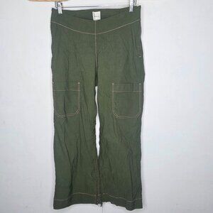 Maeve The Colette Green Zipper Ankle Wide Leg Pants Women's Size 28